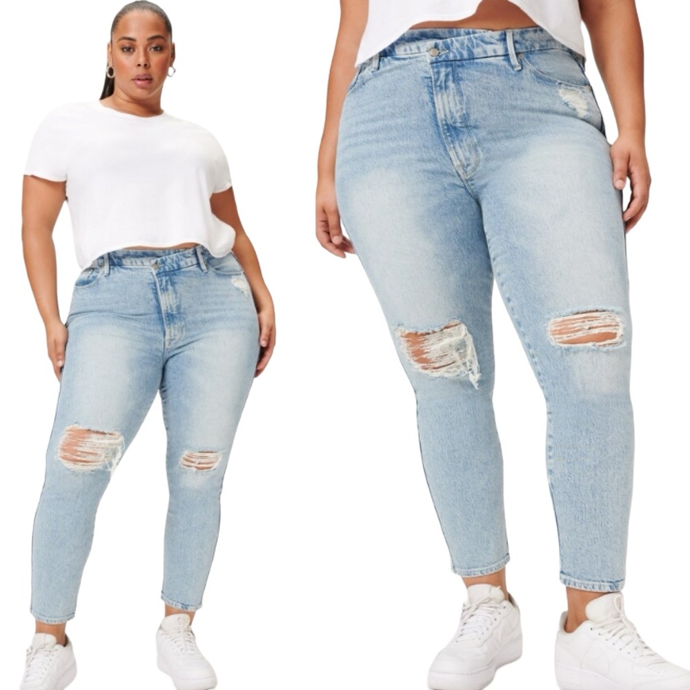 New Good American Good Curve Skinny Crop Leg Jeans in Blue697 Size 14/32